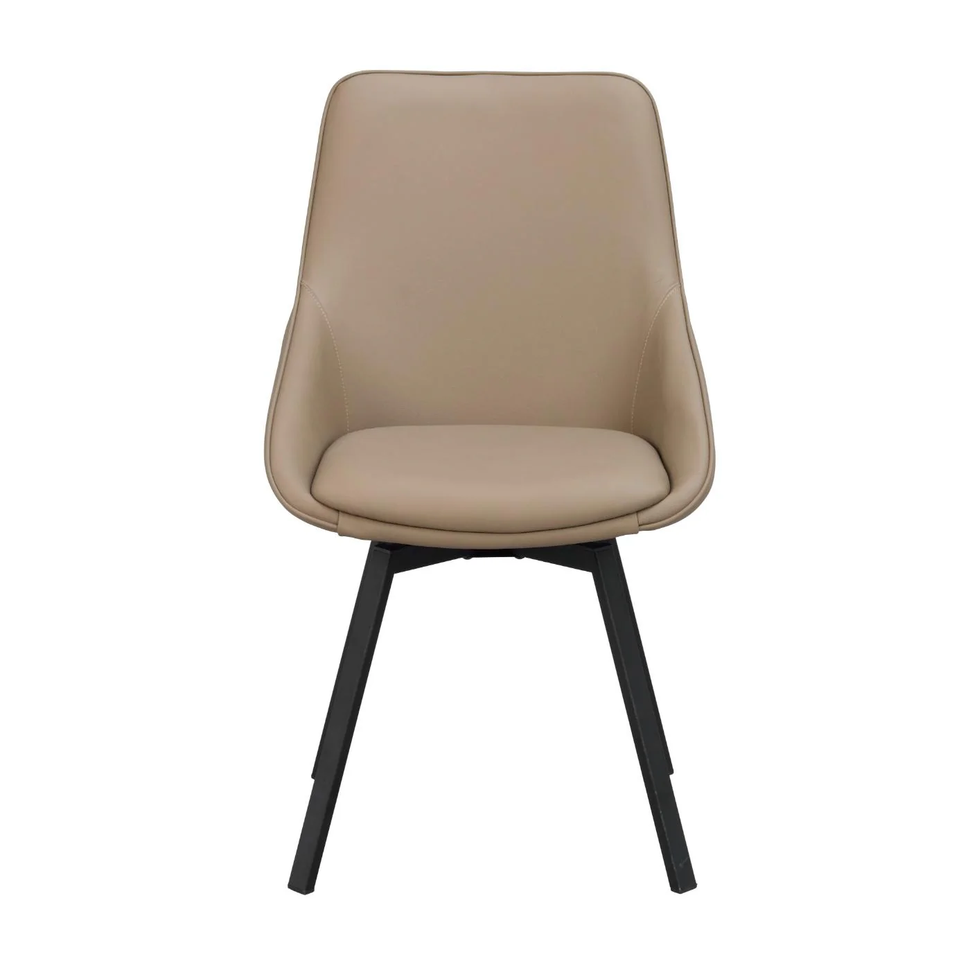 Alison tuoli musta metallijalka / beige nahka - Image 3