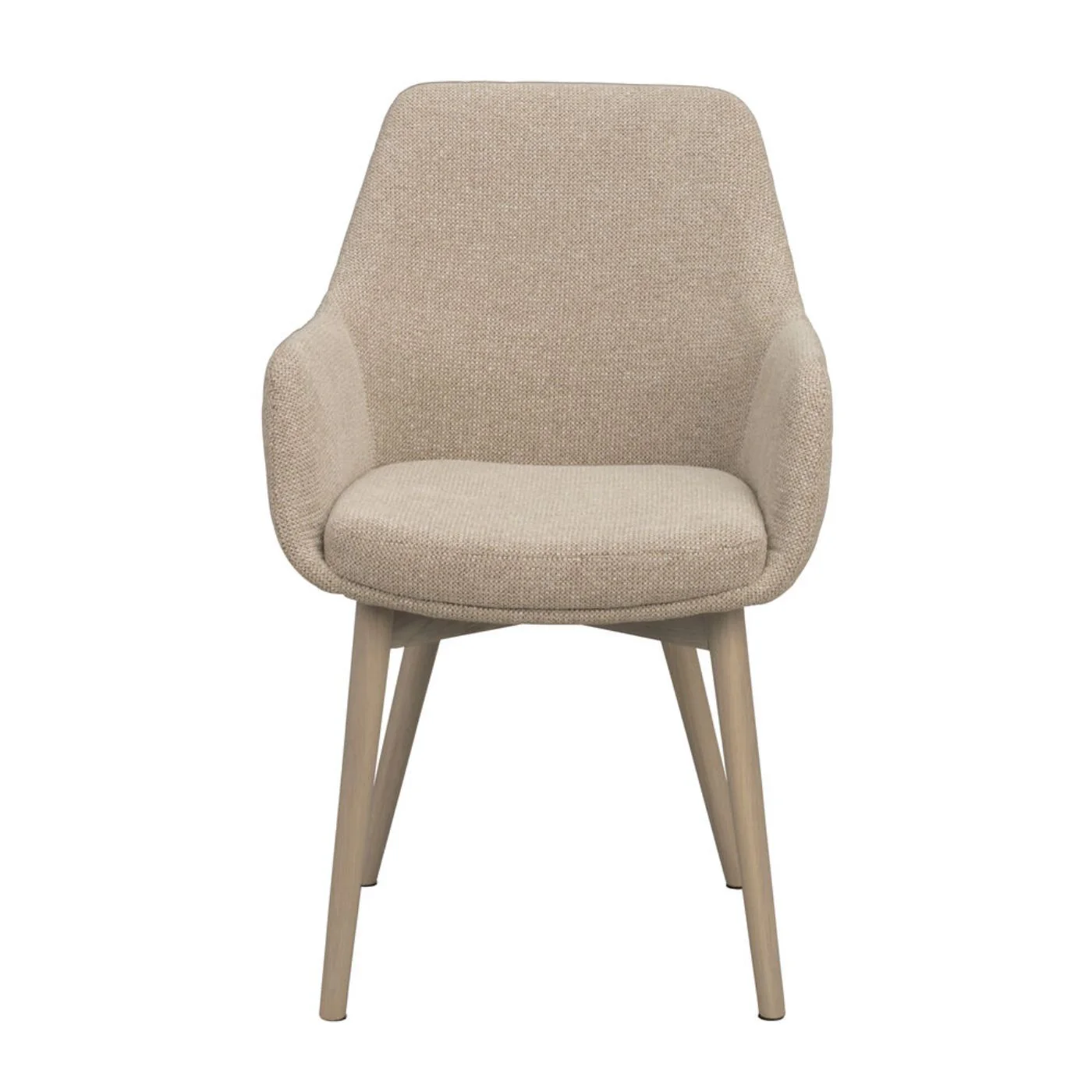 Denley-nojatuoli, vaalea beige kangas/valkopestyt tammijalat - Image 5