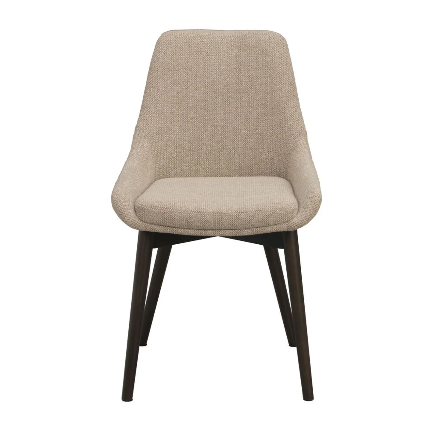 Denley-tuoli, vaalea beige kangas/ruskeat tammijalat - Image 4