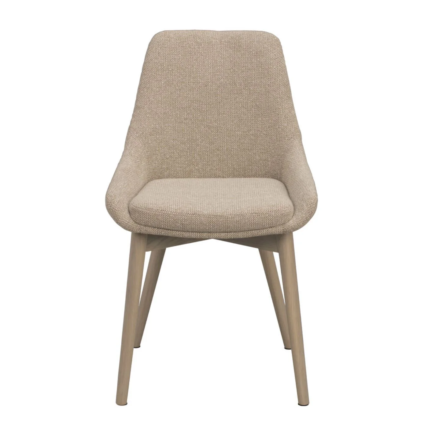 Denley-tuoli, vaalea beige kangas/valkopestyt tammijalat - Image 5