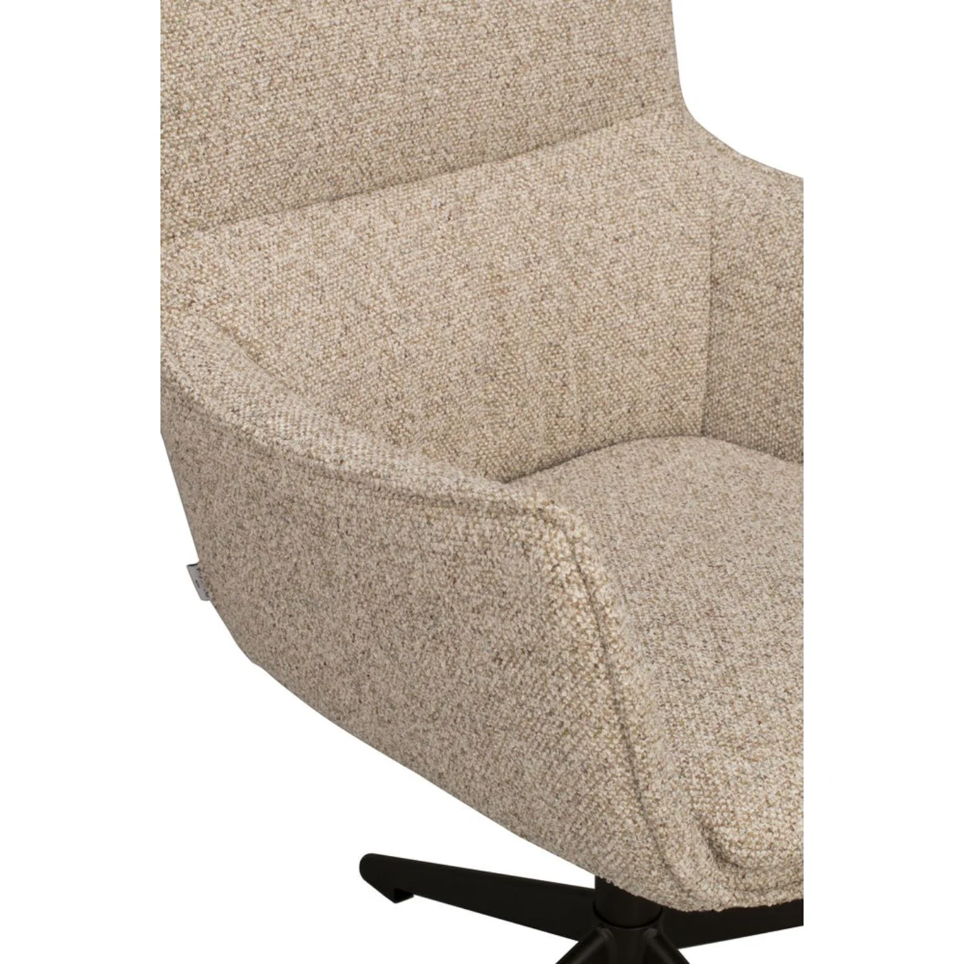 Fresno kääntyvä ja keinuva nojatuoli, beige kangas/ruskea metallijalka - Image 10