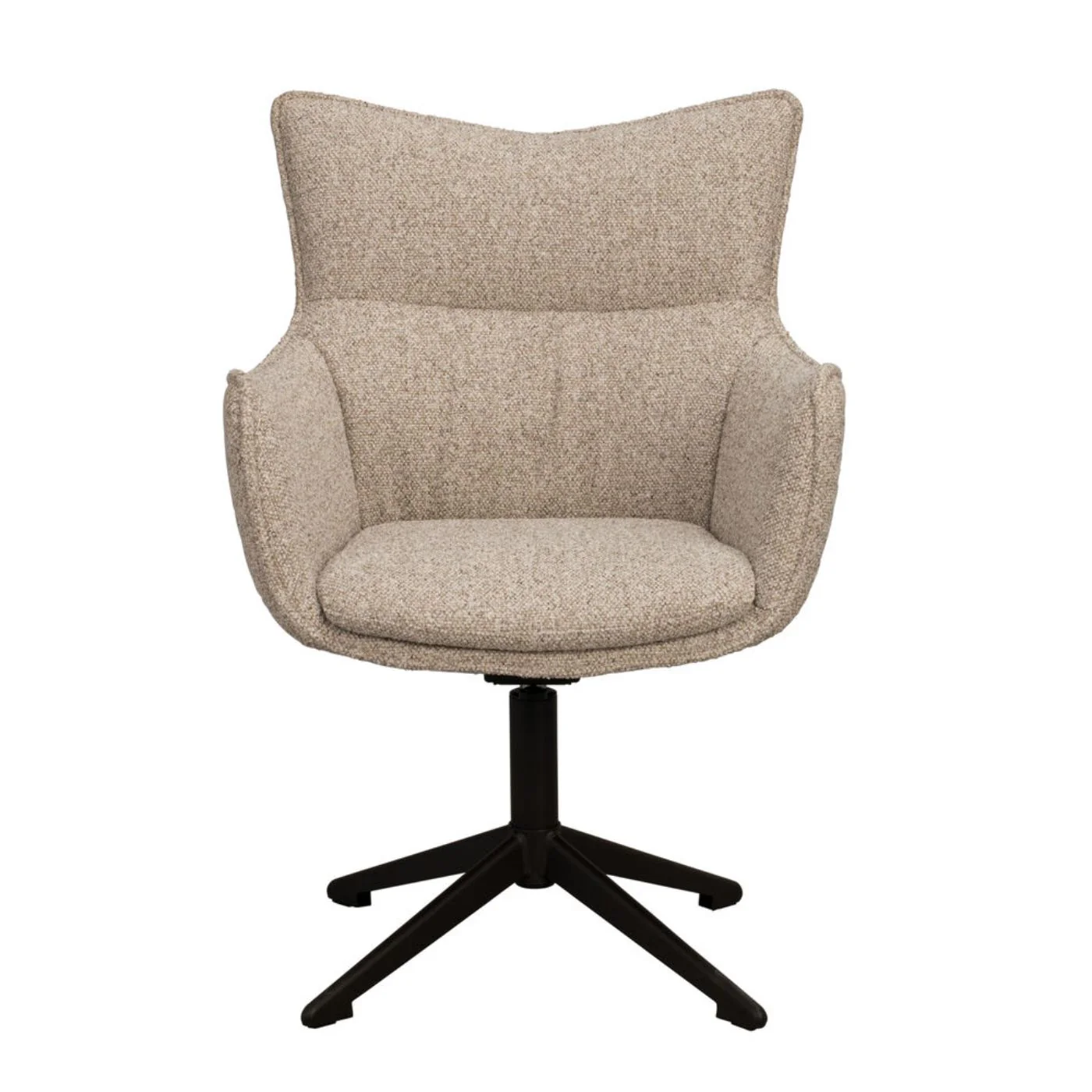 Fresno kääntyvä ja keinuva nojatuoli, beige kangas/ruskea metallijalka - Image 6