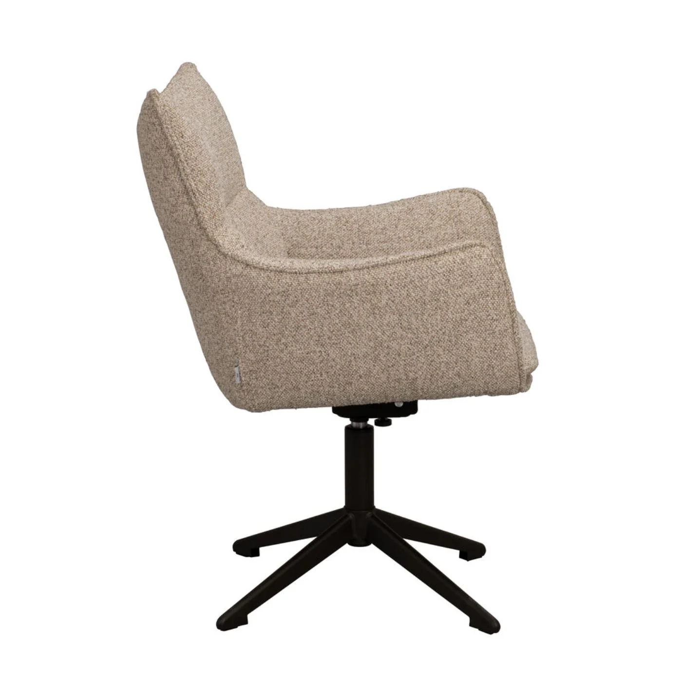 Fresno kääntyvä ja keinuva nojatuoli, beige kangas/ruskea metallijalka - Image 7