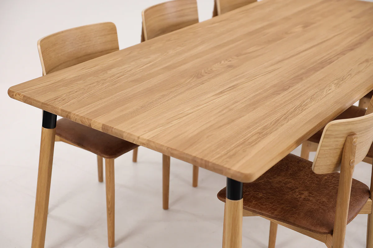 Lakeus ruokapöytä 100x200 cm, lakattu tammi - Image 6