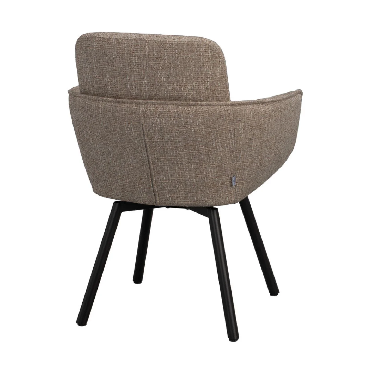 Roswell kääntyvä nojatuoli, tumma beige kangas/ruskeat metallijalat - Image 4