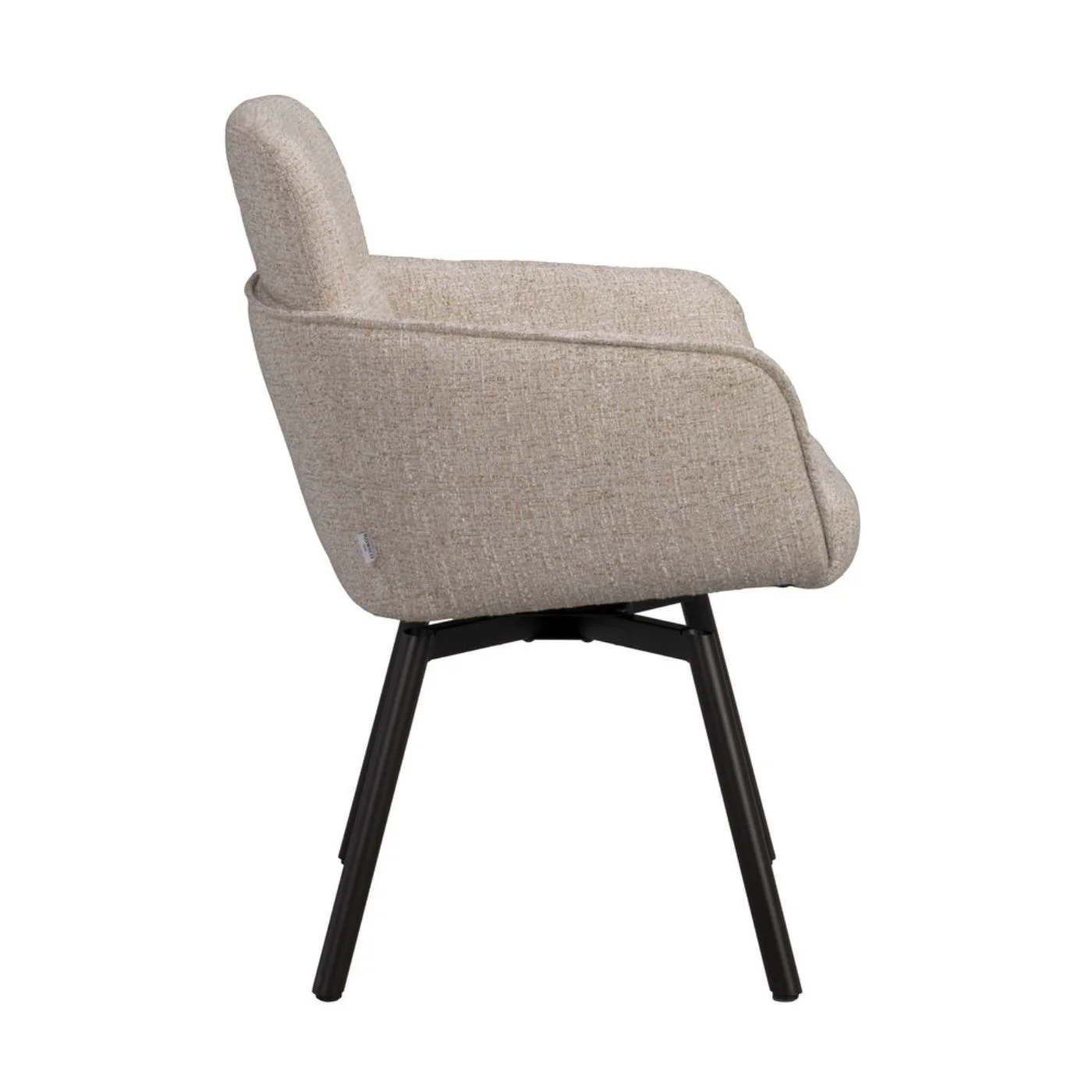 Roswell kääntyvä nojatuoli, vaalea beige kangas/ruskeat metallijalat - Image 3