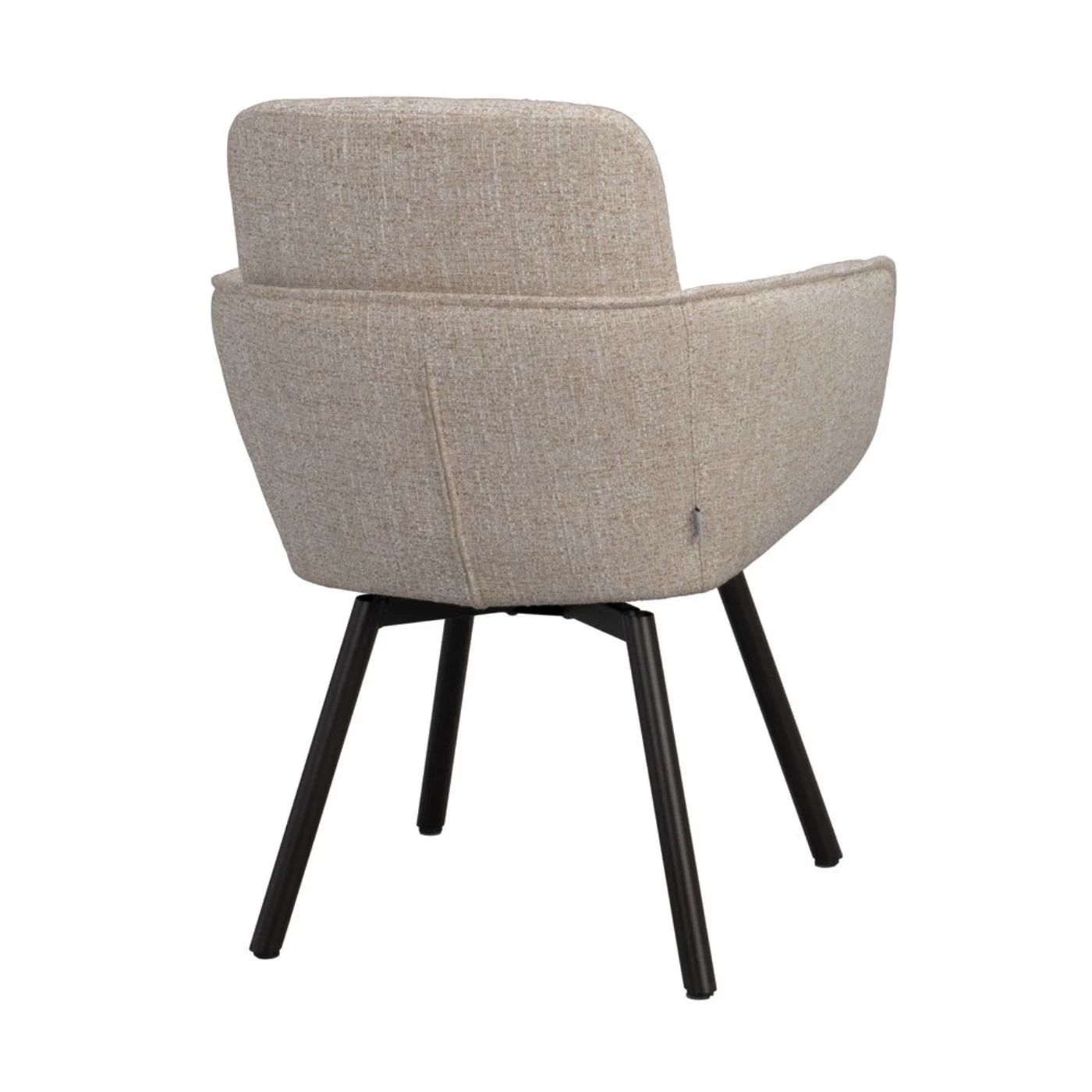 Roswell kääntyvä nojatuoli, vaalea beige kangas/ruskeat metallijalat - Image 4