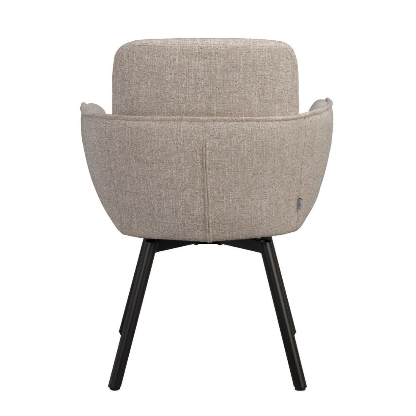 Roswell kääntyvä nojatuoli, vaalea beige kangas/ruskeat metallijalat - Image 5