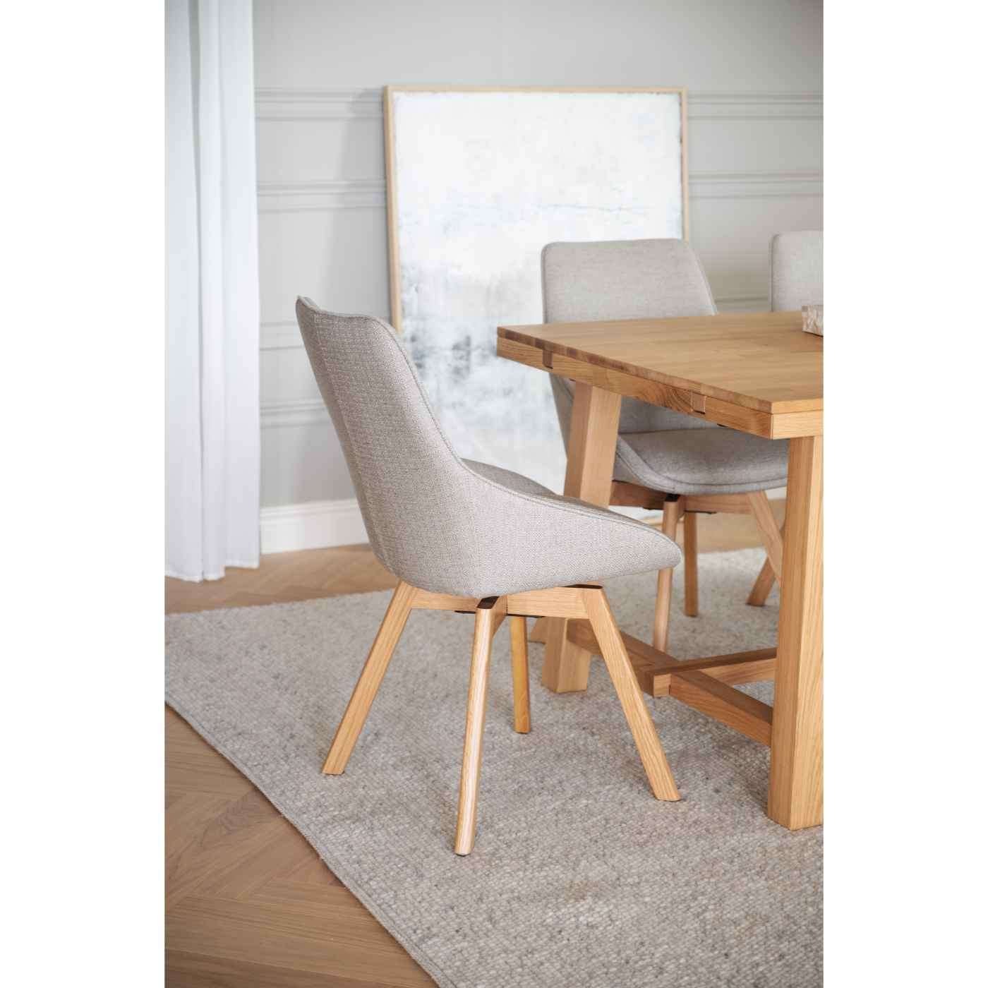 Alison tuoli lakattu tammijalka / beige kangas - Image 6