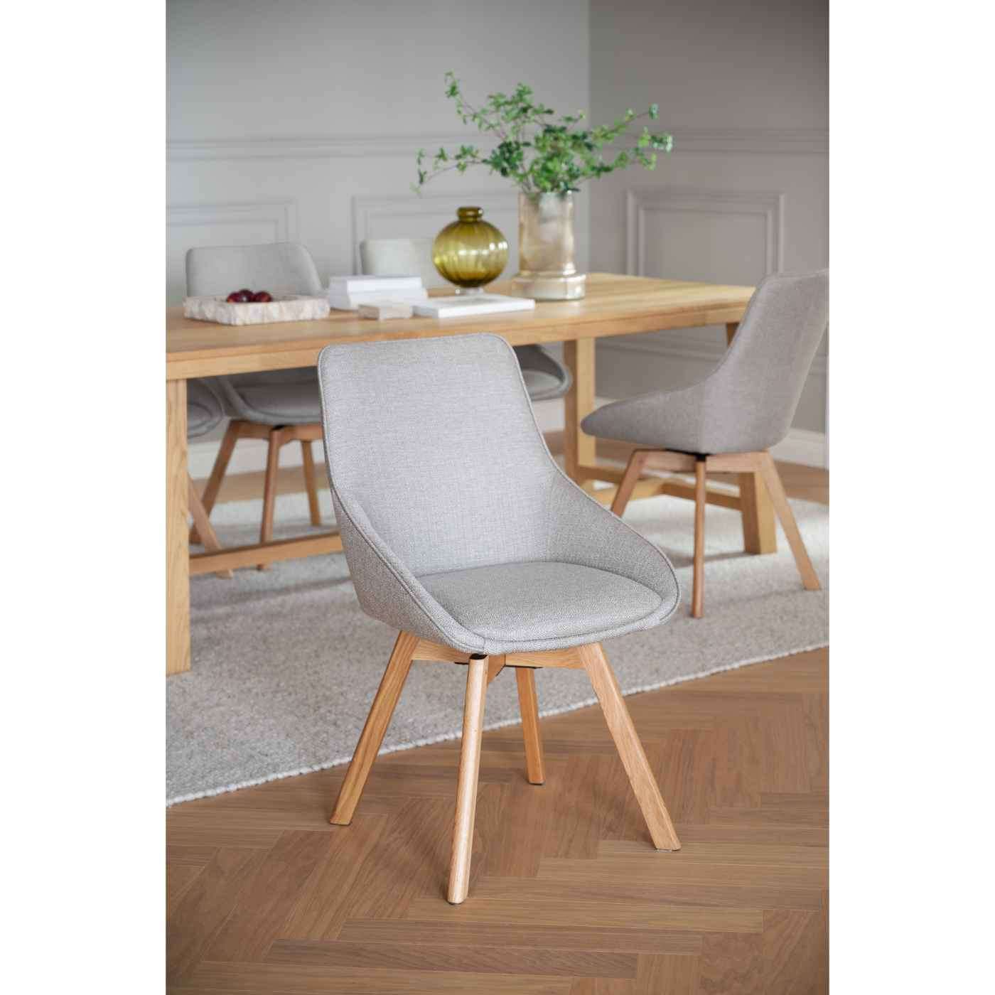 Alison tuoli lakattu tammijalka / beige kangas - Image 8