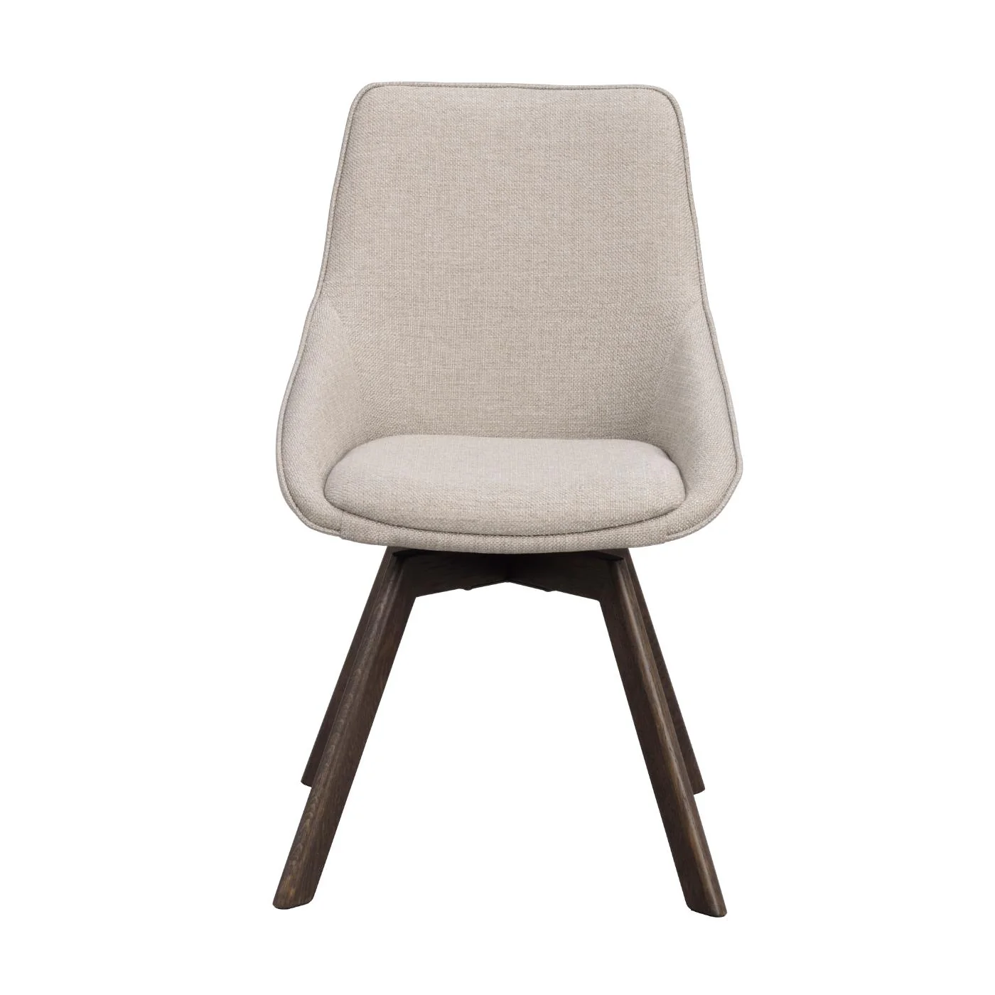 Alison tuoli ruskealakattu tammijalka / beige kangas - Image 2