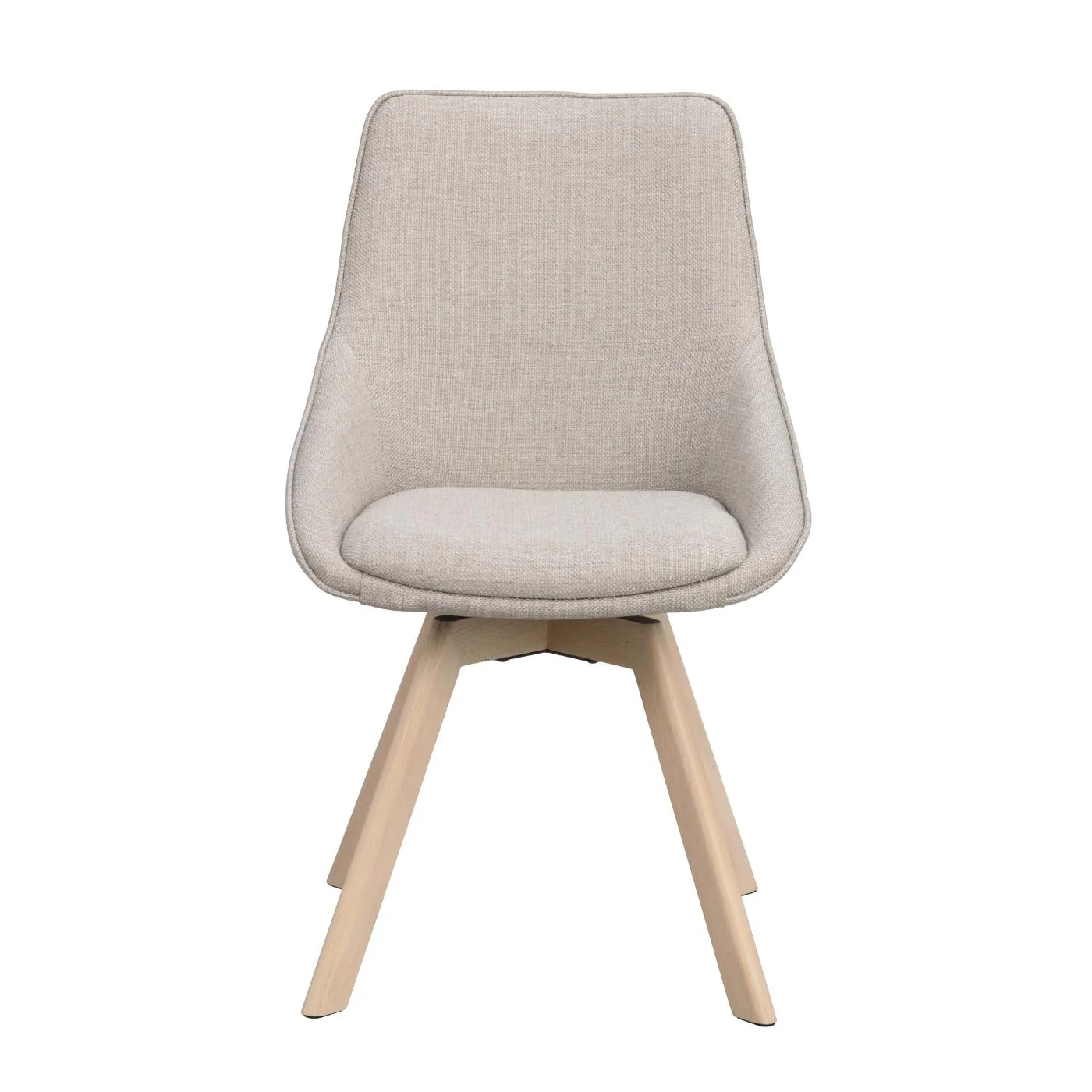 Alison tuoli valkolakattu tammijalka / beige kangas - Image 2