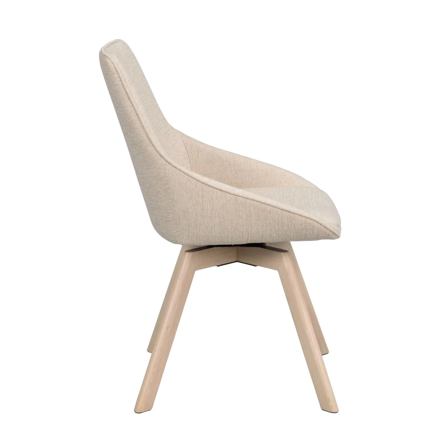 Alison tuoli valkolakattu tammijalka / vaalea beige kangas - Image 4